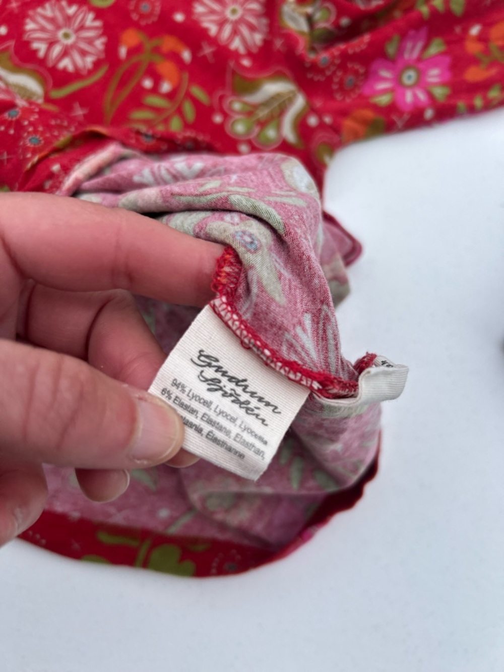Gudrun Sjoden Red Floral Long Sleeve Top - Picture 8 of 9
